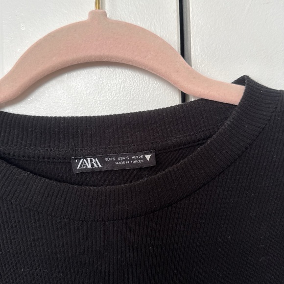 Zara Black Scrunched Crop Top. Size S. - Picture 4 of 4